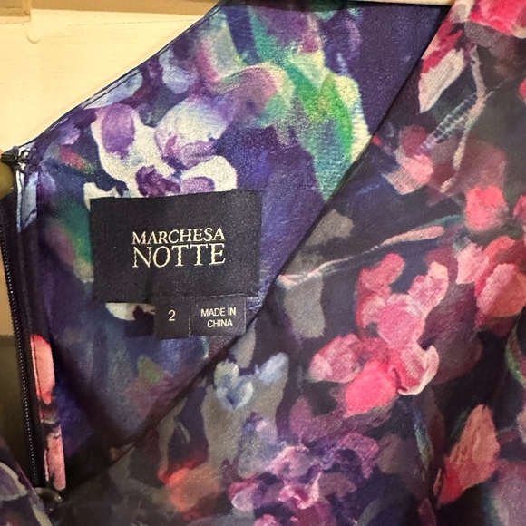 Marchesa NOTTE purple floral size 2 dress. NWOT - Picture 5 of 5